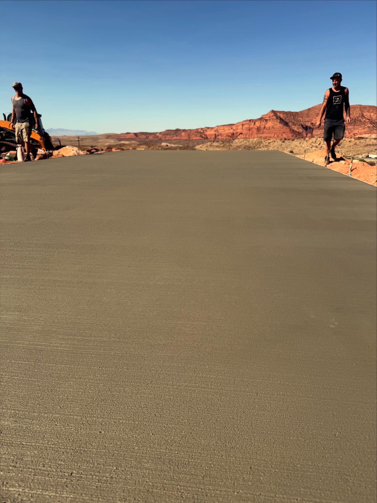 Professional concrete slab with St. George red rocks